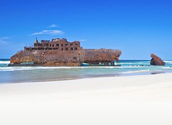 Cape Verde, Boa Vista island, Santa Maria beach, shipwreck