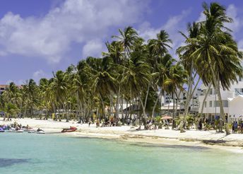 Colombia, San Andres island, beach, jetski