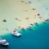 Гавайи, остров Оаху, залив Kaneohe Bay, песчаная отмель