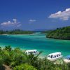 Japan, Okinawa, Ishigaki islands, Kabira Bay beach, boats