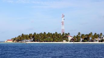 Maldives, Maafushi island, Kaani resort near antenna