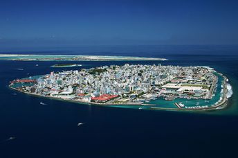 Maldives, Male island, aerial view