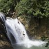 Vanuatu, Maewo island, jump from waterfall