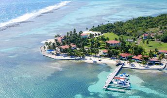 Belize, Turneffe islands, T. Flats aerial view
