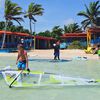 Bonaire island, surfers