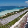 Cook Islands, Penrhyn atoll, airport, aerial