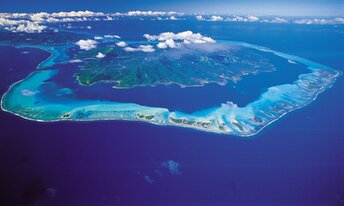 French Polynesia, Taha'a atoll, aerial view