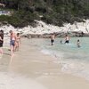 Greece, Antipaxos island, Vrika beach, wet sand