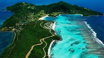 Grenadines, Canouan island, aerial view