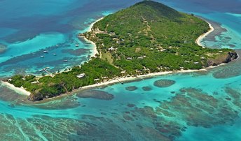 Grenadines, Petit Saint Vincent island, aerial view