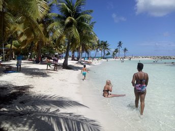 Guadeloupe island, Sainte-Anne beach, visitors