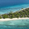 Maldives, Shaviyani Atoll, Vagaru island, aerial view