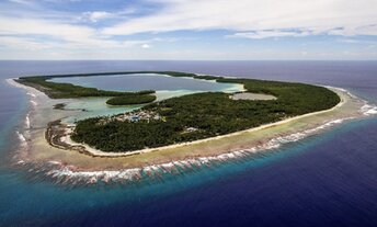 Cook Islands, Rakahanga atoll, aerial view