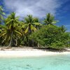 French Polynesia, Raraka atoll, beach, view from water