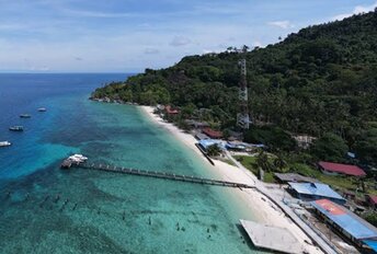 Malaysia, Pemanggil island, aerial view