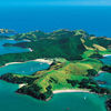 New Zealand, Bay of Islands, aerial view to Urupukapuka island