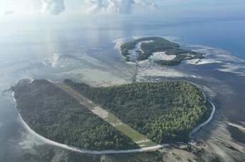 Seychelles, Poivre island, aerial view