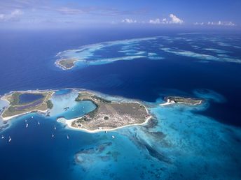 Venezuela, Los Roques islands, aerial view